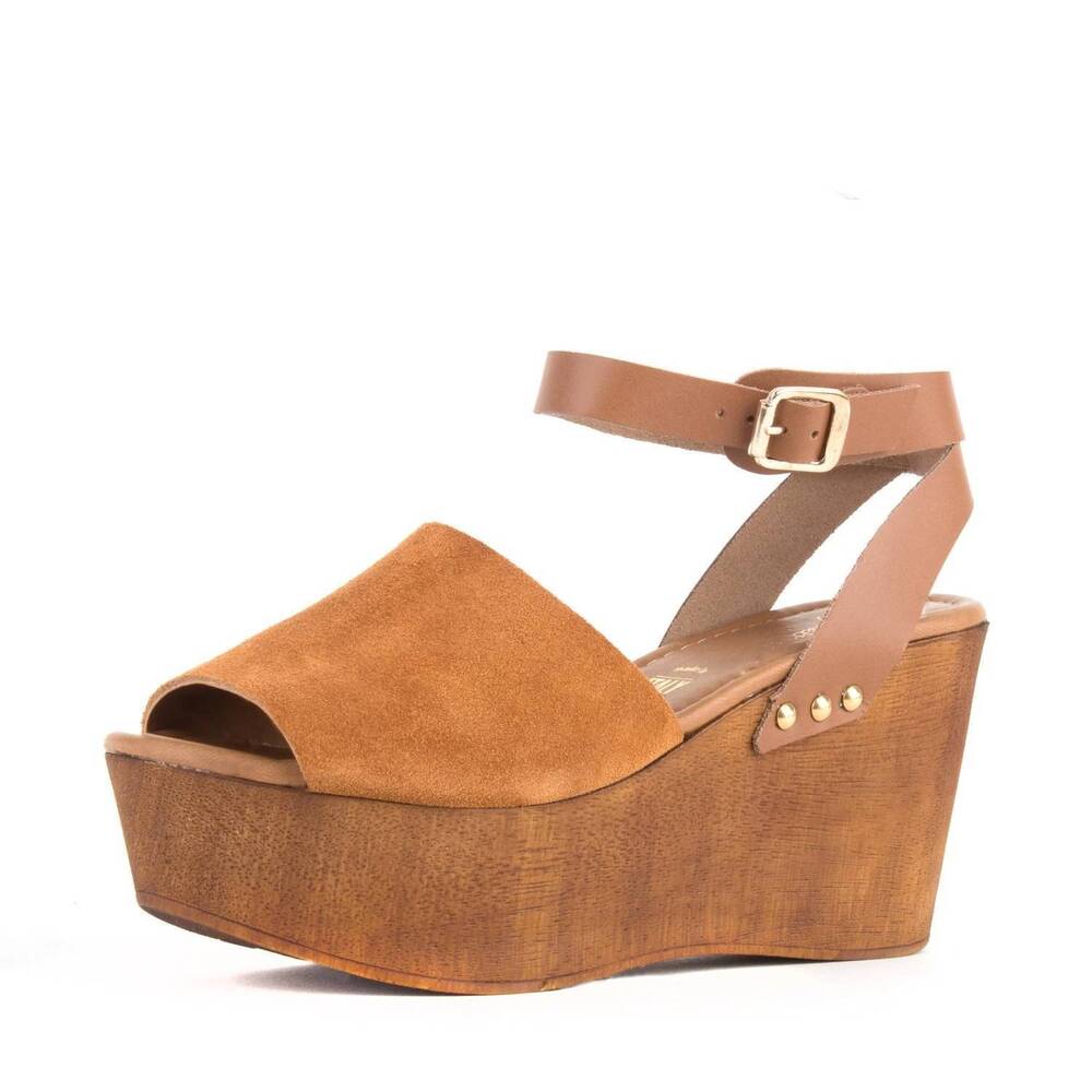 NEW SEYCHELLES women's forward wedge sandal in cognac